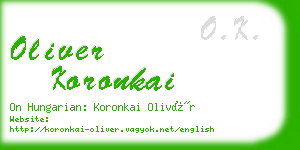 oliver koronkai business card